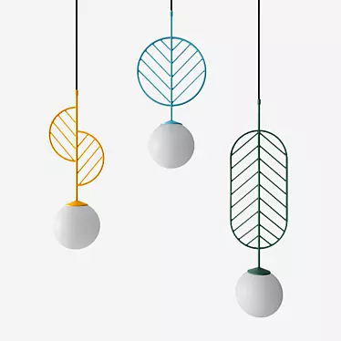 LEAF Contemporary Hanging Ceiling Lamp 3D model image 1 