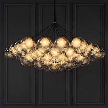 Bocci 37-Bulb Cluster: Striking Glass and Steel Chandelier 3D model image 1 