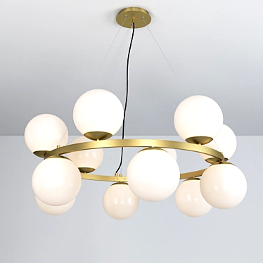 Floating Brass Ring Pendant Light 3D model image 1 