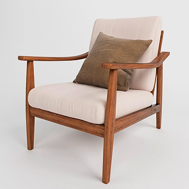 Mid-Century Baxton Studio Lounge Chair 3D model image 1 