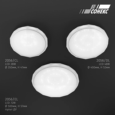 MASIO Wall-ceiling Lamp: Versatile Design, White Plastic Shade, Remote Control 3D model image 1 