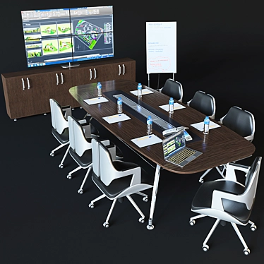 Executive Conference Room Set 3D model image 1 
