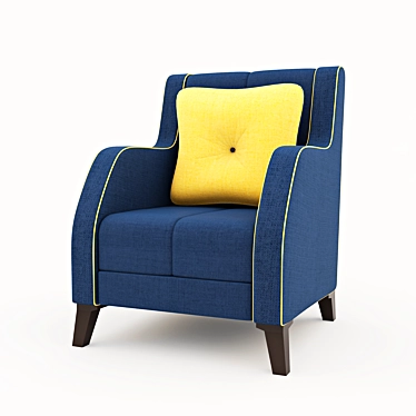 Sheffield Velvet Navy Blue Armchair 3D model image 1 
