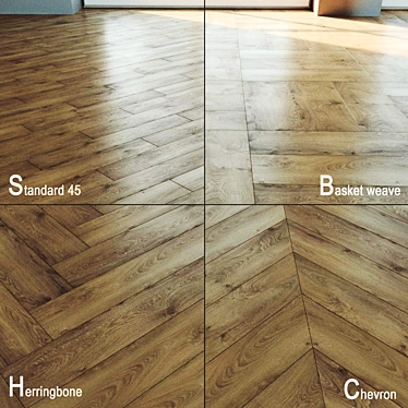 Natural Wood Parquet Flooring 3D model image 1 