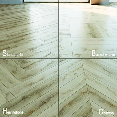 Natural Wood Parquet Flooring 3D model image 1 