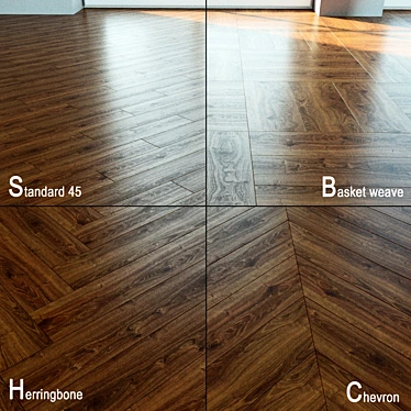 Natural Wood Parquet Tiles 3D model image 1 