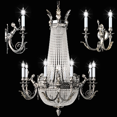 Arizzi Chandelier & Sconce Set 3D model image 1 