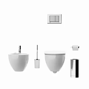 Modern and Hygienic: KERAMAG ACANTO Toilet & Bidet 3D model image 1 