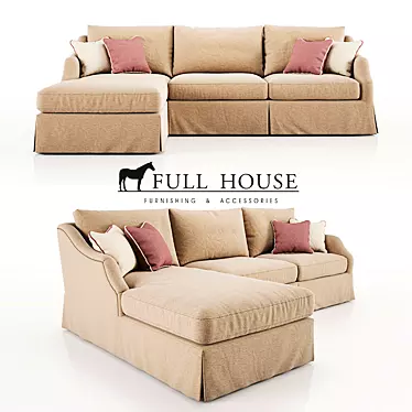 Langford Sandstone Sofa 3D model image 1 