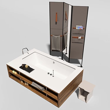 Sleek Bathroom 3-Piece Set 3D model image 1 