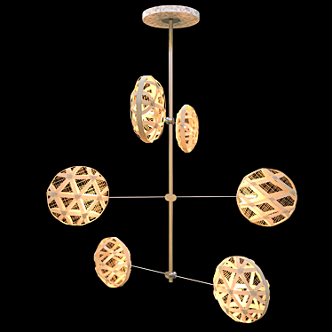 Elegant Copper Diamond Chandelier 3D model image 1 