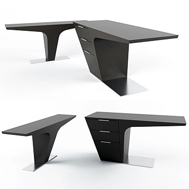 Sleek Bismarck Wenge Desk Set 3D model image 1 