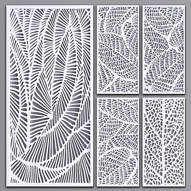 Artistic Plant-themed Decorative Partition 3D model image 1 