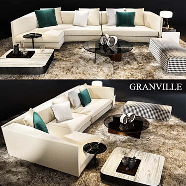 Minotti Granville 04: Sleek Luxury Sofa 3D model image 1 