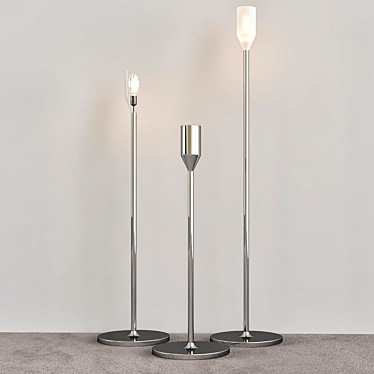 Elegant Chrome Floor Lamp 3D model image 1 