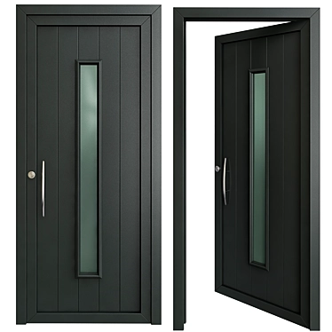 Sleek Steel Entry Door 3D model image 1 