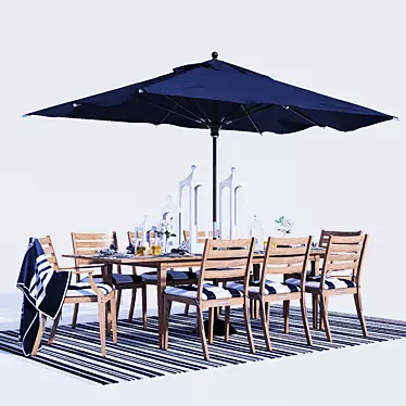Belmont Outdoor Dining Set 3D model image 1 