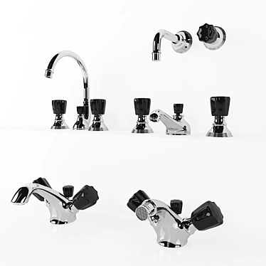 Designer Black Morris Mixer Set 3D model image 1 