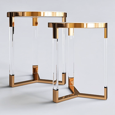 Artisanal Murano Glass Tables 3D model image 1 