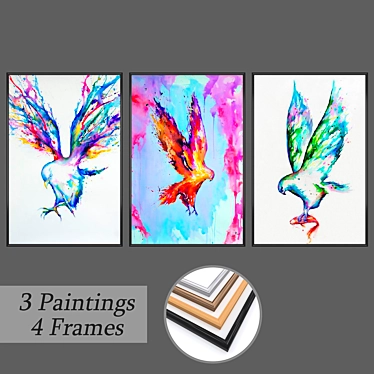 Dynamic Wall Art Set 3D model image 1 