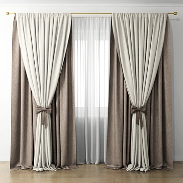 Cozy Home Curtain 3D model image 1 