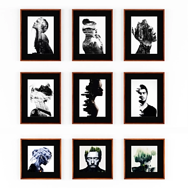 Double Exposure Portraits Set | 2 Sizes 3D model image 1 