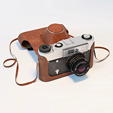 Vintage Soviet Rangefinder Camera 3D model image 1 