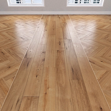 Oak Parquet: Herringbone, Linear & Chevron 3D model image 1 