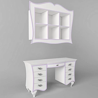 Mastercrafted Dressing Table & Shelf 3D model image 1 