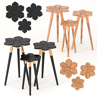 Elegant Cape Spring Side Tables 3D model image 1 