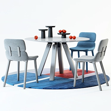 Elegant Alf DaFre Dining Set 3D model image 1 