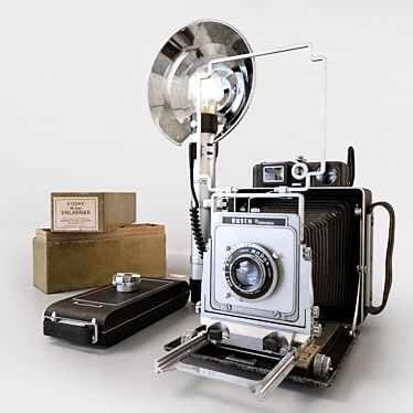 Vintage Busch Pressman D 4x5 - Camera Bundle 3D model image 1 