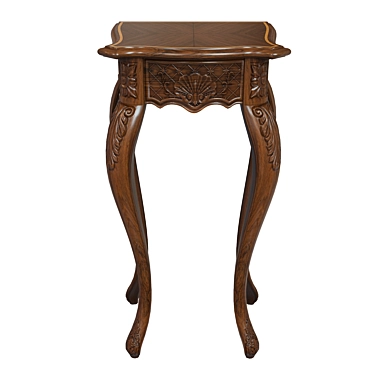 Elegant Carved Wood Console Table 3D model image 1 