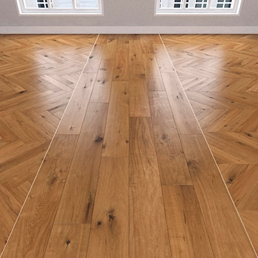 Parquet Oak Caramel: Herringbone, Linear, Chevron 3D model image 1 