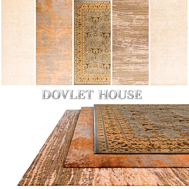 Luxury Carpets Collection by DOVLET HOUSE - 5 Piece Set 3D model image 1 