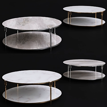 Elegant Marble Side Table 3D model image 1 