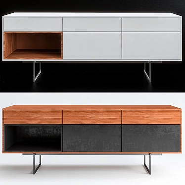 Modern Aura Credenza: Sleek Storage 3D model image 1 