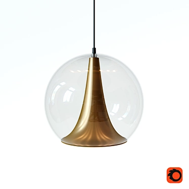 Maisons du Monde BURTON Gold metal and glass pendant