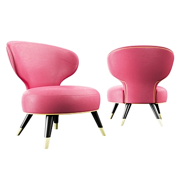 Elegant Wood Lounge Chair 3D model image 1 