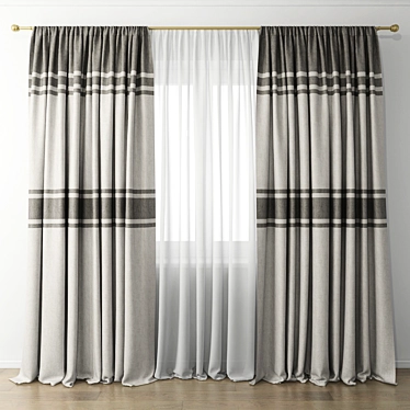 Elegance in Silk: Curtain 37 3D model image 1 