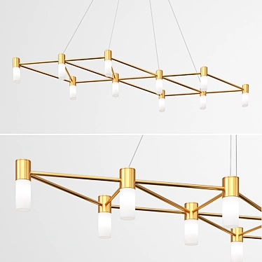 Sleek Matrix Chandelier: Modern Elegance 3D model image 1 