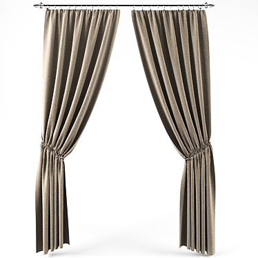 2-in-1 Curtain Combo: Stylish & Versatile 3D model image 1 