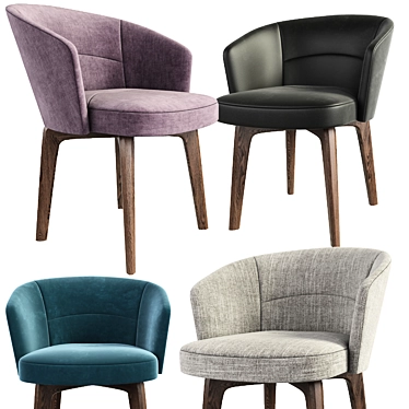 Elegant Minotti Amelie Chair: Perfect Proportions, Exquisite Design 3D model image 1 
