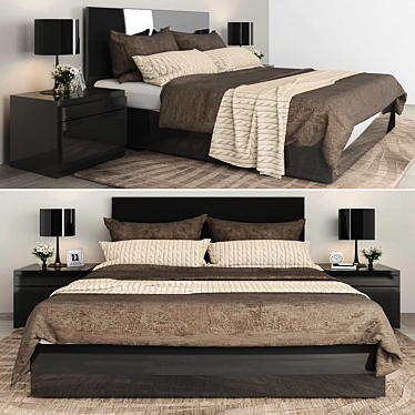 Modern Bedroom Set with Nightstands 3D model image 1 