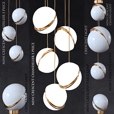 Modern Brass Acrylic Lights Set 3D model image 1 