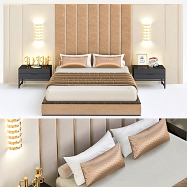 Regal Haven: Luxurious Bedroom 3D model image 1 