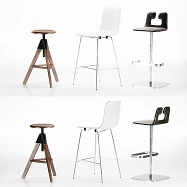  Modern Bar Stools: Tom & Jerry, Hal, ALO 3D model image 1 