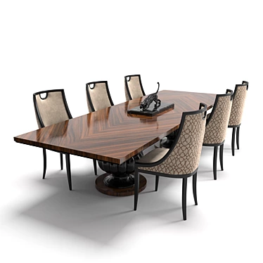 Elegant Karab & Kemp Dining Set 3D model image 1 