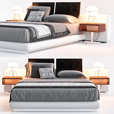 Elegant Minotti Bedroom Set 3D model image 1 