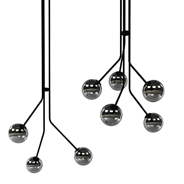 Sophisticated Black Smoke Pendant Lights 3D model image 1 